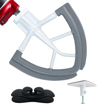 Afbeelding van een flexibele randmixer voor de KitchenAid, 4.5 5 liter schuine hoofdtekst tower mixer accessoires met bewerkt metalen frame en flexibel siliconen randschaal