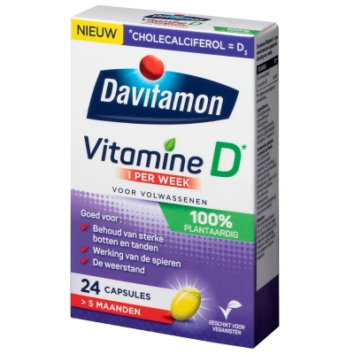 Afbeelding van Gratis Verzending: 4x Davitamon Vitamine D Vegan 1 Per Week 24 capsules