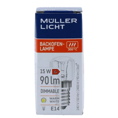 Afbeelding van Müller Licht E14 15W ovenlamp, warm wit, transparant