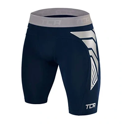 Afbeelding van TCA Mannen CarbonForce Pro Compressie Basislaag Korte Broek Thermisch Ondergoed Donkerblauw, M