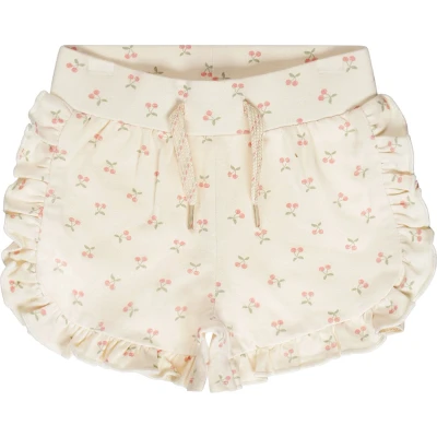 Afbeelding van Dirkje casual short Shorts met all over print wit/lichtroze