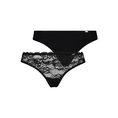 Afbeelding van Hunkemöller 2 PACK String, Dames, Maat: XS, Black