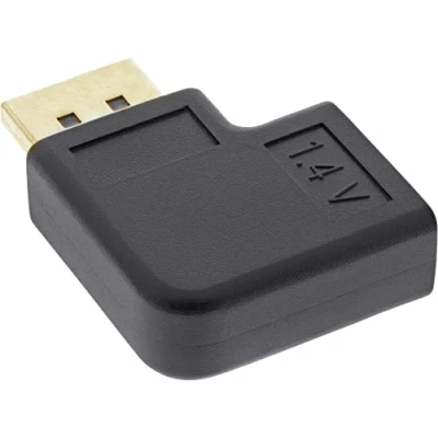 Afbeelding van InLine 17199R DisplayPort adapter, stekker/bus rechts gehoekt