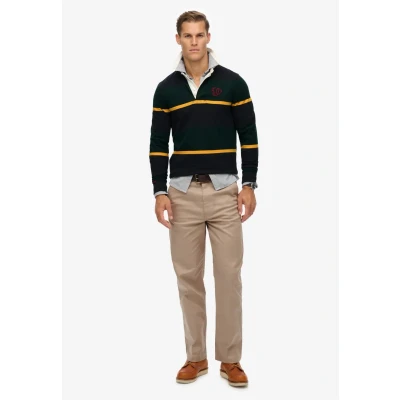 Afbeelding van Superdry Vintage Athletic stripe Rugby Poloshirt, Heren, Maat: Medium, Enamel green