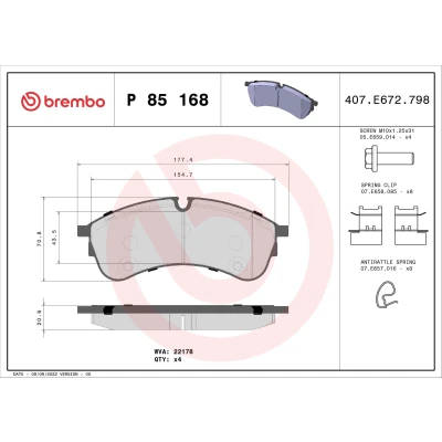 Afbeelding van Brembo Remblokset P 85 168