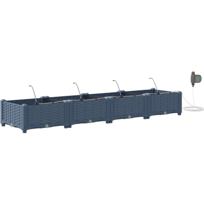 Afbeelding van vidaXL Tuin Plantenbak Grijs Kunststof 160 x 40 22 cm Plantenbakken