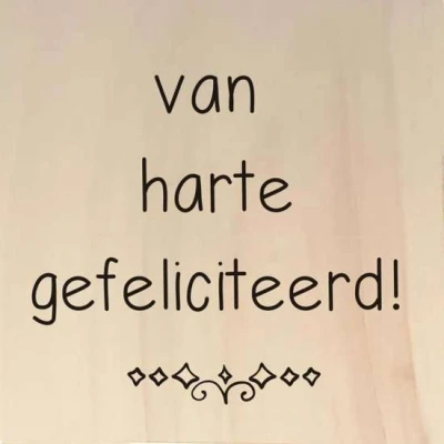 Afbeelding van Van harte gefeliciteerd Ansichtkaart hout
