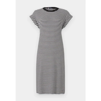 Afbeelding van Tommy Hilfiger Short TEE Jurk, Dames, Maat: Small, Ecru/ black