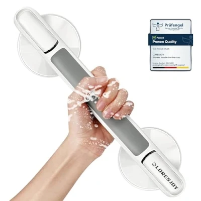 Afbeelding van Mannicix handgreep, douche, badgreep, zonder boren, douchegreep met zuignap, antislip badkamer, wc, voor ouderen (1 stuks)