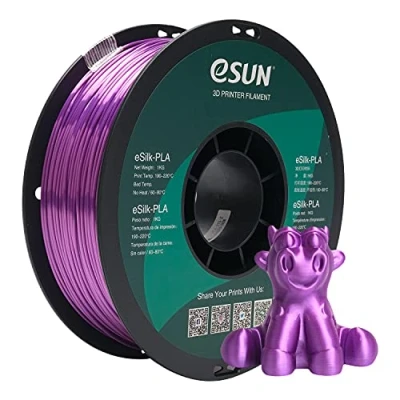 Afbeelding van eSUN Silk PLA Filament 1,75 mm, Zijdeachtig Glanzend 3D Printer PLA, Maatnauwkeurigheid+/ 0,05 1kg spoel (2,2 LBS) Printing voor Printers, Zijde Paars