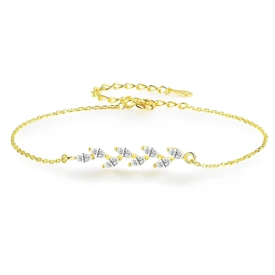 Afbeelding van Armband met zirkonia steentjes Stella I Zilver 14k goud verguld