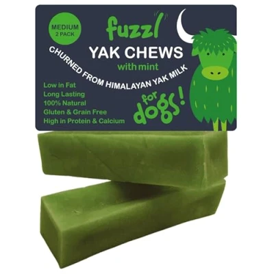 Afbeelding van Fuzzl Premium Yak kauwkaas voor honden, 2 stuks, 140 g, munt, natuurlijke hondenlekkernijen met Himalaya yak, melk, jak, kauwartikel zonder verbergen, hondenvoer, kaas, hondenlekkernijen, kauwbotten,