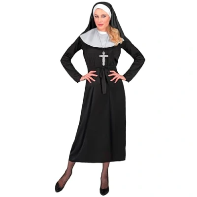 Afbeelding van Widmann Non Kostuum Kuise Magda Vrouw Zwart, Zwart / Wit, Wit Beige XL Carnavalskleding Verkleedkleding