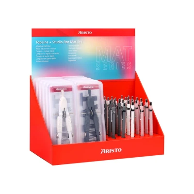 Afbeelding van Aristo Passerset en Studio vulpotlood in display 42 stuks assorti kleuren AR VD60502