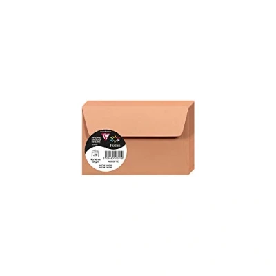 Afbeelding van Clairefontaine 55371C verpakking met 20 enveloppen, zelfklevend, formaat 9 x 14 cm, 120 g/m², kleur Nectar uitnodigingen voor evenementen en perfecte pasvorm serie pollen premium papier glad