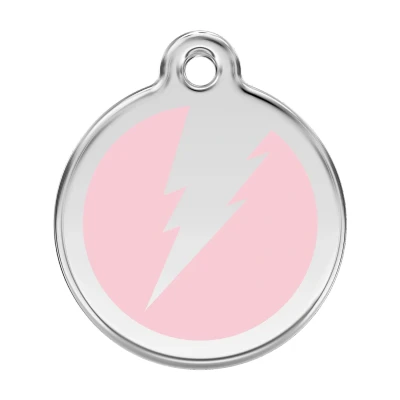 Afbeelding van Flash Pink roestvrijstalen hondenpenning large/groot dia. 3,8 cm RedDingo