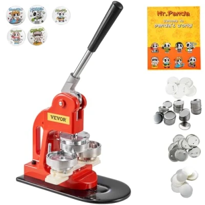Afbeelding van VEVOR Knoopmachine 58 mm, badge punch pers 500 stuks. Metalen deksel, DIY machine buttonmaker, 250 Kunststof onderdelen + ijzeren onderstukken maker