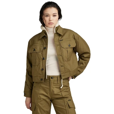 Afbeelding van G STAR RAW Cropped Hunter Jacket, groen (dark olive D23689 D389 C744), S