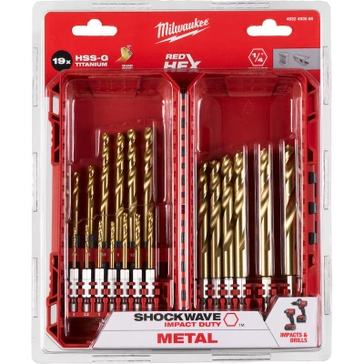 Afbeelding van Milwaukee Metaalborenset HSS G Ti. SHOCKWAVE set 4932493866