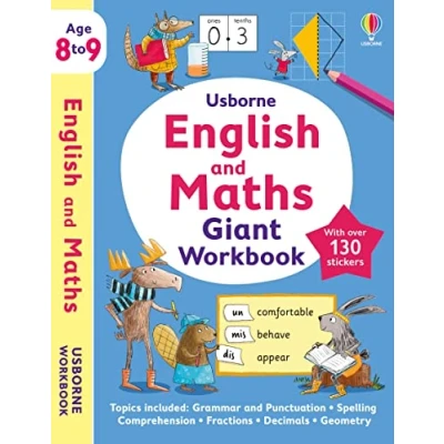 Afbeelding van Usborne English and Maths Giant Workbook 8 9