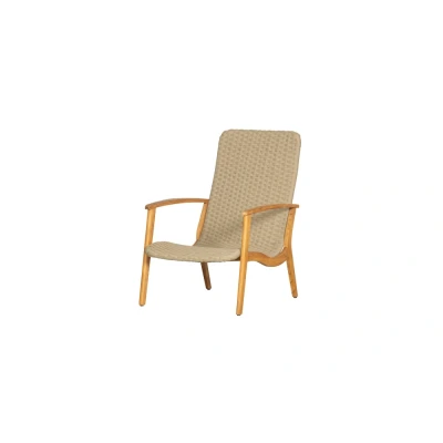 Afbeelding van Exotan Stony fauteuil met armleuning touw/hout army green