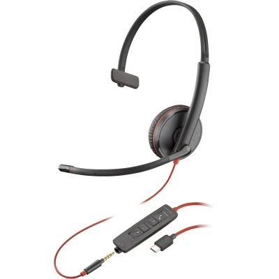 Afbeelding van HP Poly Blackwire C3215 Headset Bedraad Hoofdband Kantoor/callcenter USB Type C Zwart
