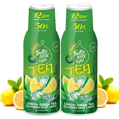 Afbeelding van 2 x Light Low Carb Fitness Siroop van FruttaMax Nul Suiker Met Stevia 50 60% fruitinhoud (2 500ml) Citroen Groene Thee Light)