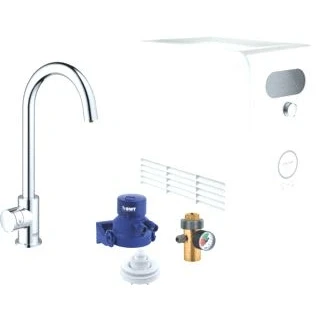 Afbeelding van Grohe blue professional mono keukenmengkraan kit eengreeps wifi bluetooth 379mm hoogte 153mm c uitloop draaibaar chroom 31302002