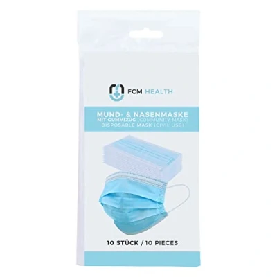 Afbeelding van MeaVita Gezichtsmasker, 10 Pack, Wegwerp 3 laags Elastische Band Ademhalingsbescherming Masker Stofbescherming