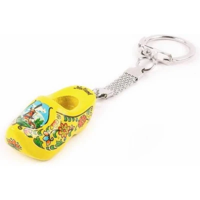 Afbeelding van Sleutelhanger Klomp Enkel Holland Geel 4 Cm Souvenir