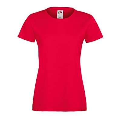 Afbeelding van Fruit of the Loom Origineel T shirt voor dames, Rood, L