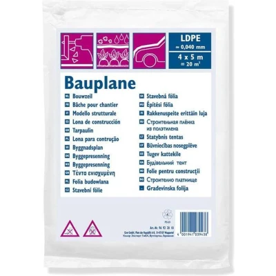 Afbeelding van Bouwfolie LDPE 0,040 mm 4 x 5 m Transparant