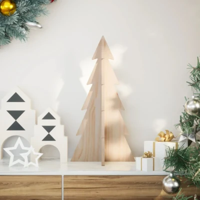 Afbeelding van vidaXL Kerstdecoratie kerstboom 59,5 cm massief grenenhout