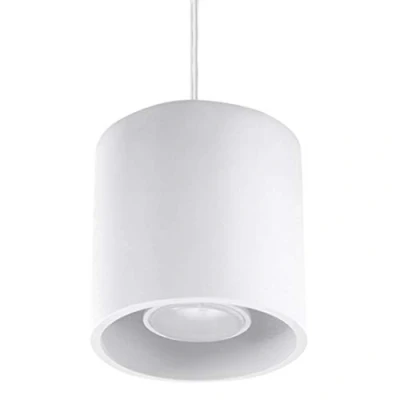 Afbeelding van SOLLUX LIGHTING Orbis pendelarmatuur Modern design met cilindrische lampenkap Gemaakt van aluminium, vervangbare GU10 lamp Wit, 10 x 110 cm
