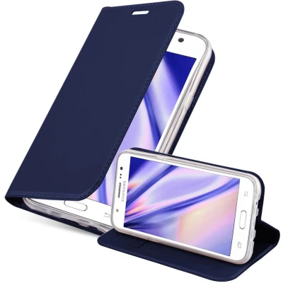 Afbeelding van Cadorabo Hoesje geschikt voor Samsung Galaxy J5 2015 in CLASSY DONKER BLAUW Beschermhoes met magnetische sluiting, standfunctie en kaartvakje Book Case Cover Etui