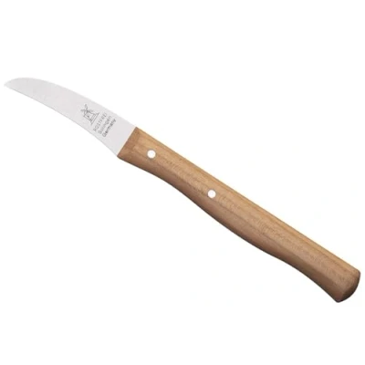 Afbeelding van Robert Herder Molenmes Schilmesje Tourneermesje RVS Krom Lemmet 60 mm Heft Kersenhout