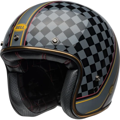 Afbeelding van Bell Custom 500 Matte Gloss Black Gold Open Face Helmet XL Maat Helm