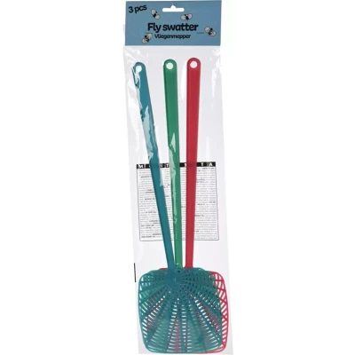 Afbeelding van Overige Merken Vliegenmeppers 3 Stuks Rood/Blauw/Groen