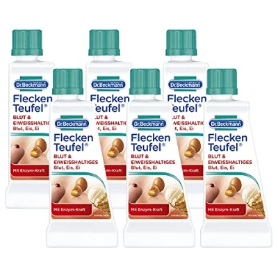 Afbeelding van Dr. Beckmann Vlekduivels voor bloed en eiwitten, speciale vlekverwijderaar tegen bloedvlekken, ijs spermavlekken nog veel meer, 6 x 50 ml