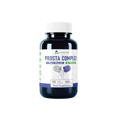 Afbeelding van Alzuro Labs Prosta Complex (Pygeum Africanum, beta sitosterol, pompoenpitextract) 90 veganistische capsules hoge dosis prostaatondersteuning 3 maanden voorraad laboratorium getest