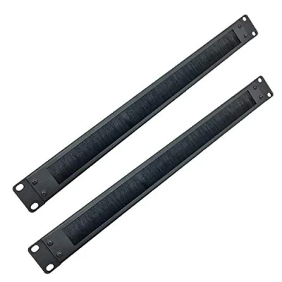 Afbeelding van JINGCHENGMEI JCM 19NAJingchengmei 2 stuks 1U kabelmanager paneel met borstel server rack draadbeheersysteem voor kabelinvoer 19&quot; rek, zwart