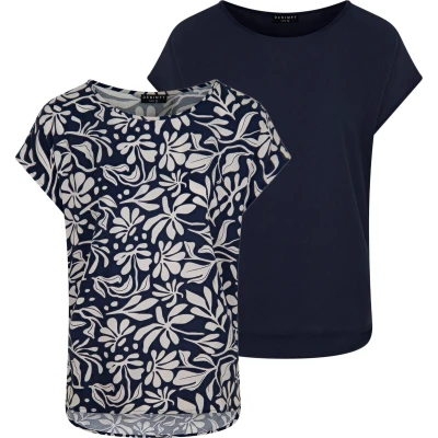 Afbeelding van DENIMFY Dames Blouse DFJule 2er bequem Veelkleurig S Ronde Hals Volwassenen