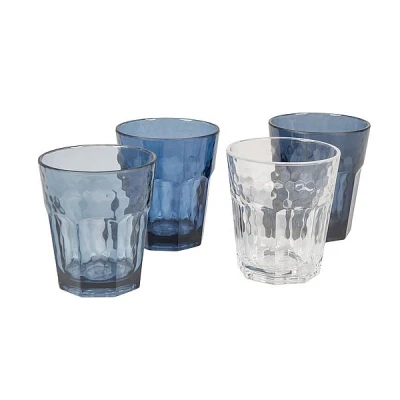 Afbeelding van Bo Camp Limonade Glas Mix &amp; Match 4 Stuks 200 Ml Blauw