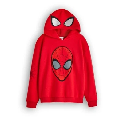 Afbeelding van Marvel Spiderman jongens sweatshirt met capuchon Hoodie superheldenprint voor kinderen in rood Stripboek karakter Art Merchandise cadeau