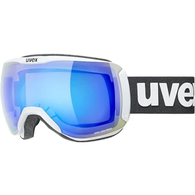 Afbeelding van uvex downhill 2100 CV skibril voor dames en heren contrastverhogend vervormings &amp; condensvrij white matt/blue green one size
