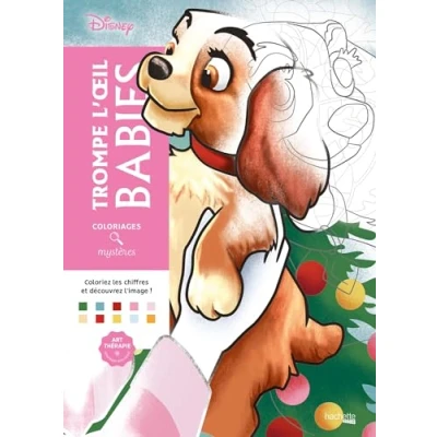Afbeelding van Disney Coloriages Mystères Trompe l&#039;Oeil Babies Hachette Heroes Kleurboek voor volwassenen en kinderen