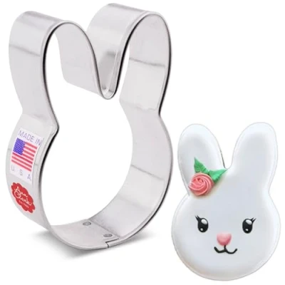 Afbeelding van Leuke Bunny Head Cookie Cutter, 3 inch Gemaakt in USA door Ann Clark