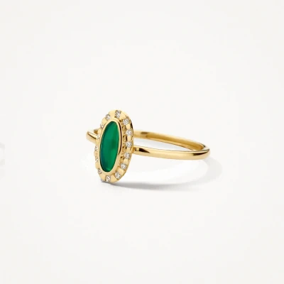 Afbeelding van Blush Ring 1266YGA 14k goud met Groene agaat Ringen 14 Karaat