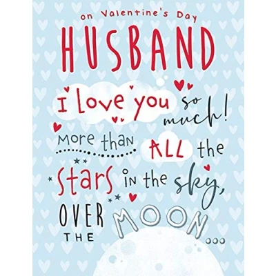 Afbeelding van Modern Type Valentijnskaart Echtgenoot 8 x 6 inch Piccadilly Greetings