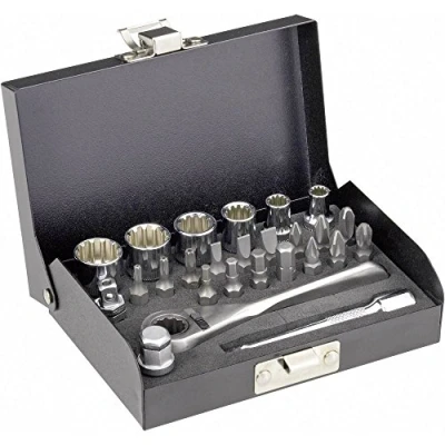 Afbeelding van TOOLCRAFT 820928 Dopsleutelset Metrisch 1/4 (6.3 mm) 23 delig